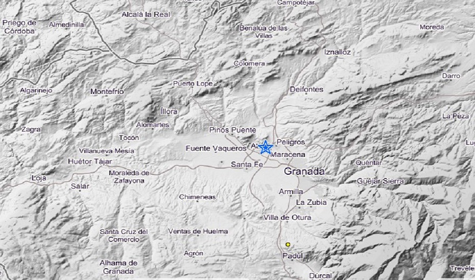 Mapa con el lugar en el que se ha producido el terremoto / IGN